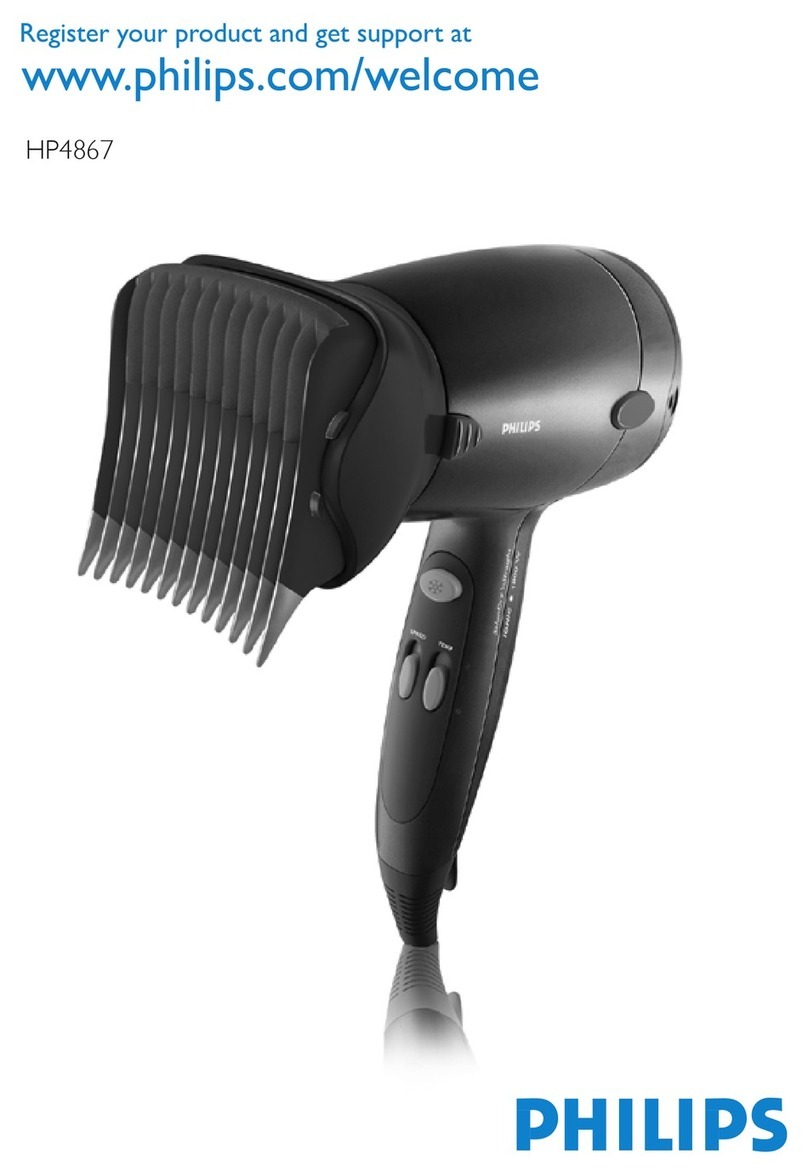 Philips Salon Dry'n Straight HP4867 User manual