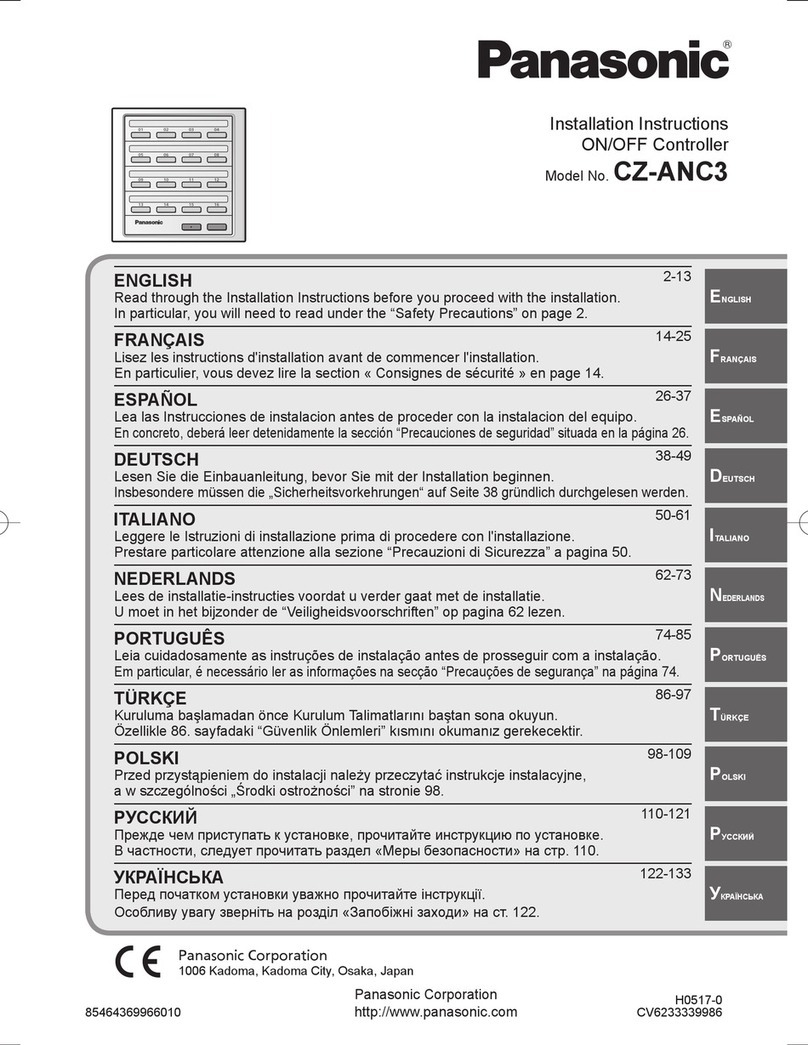 Panasonic CZ-ANC3 User manual Panasonic CZ-ANC3 User manual
