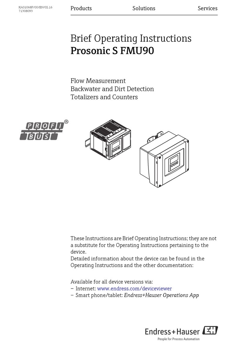 Endress+Hauser Prosonic S FMU90 Brief operating instructions Endress+Hauser Prosonic S FMU90 Brief operating instructions