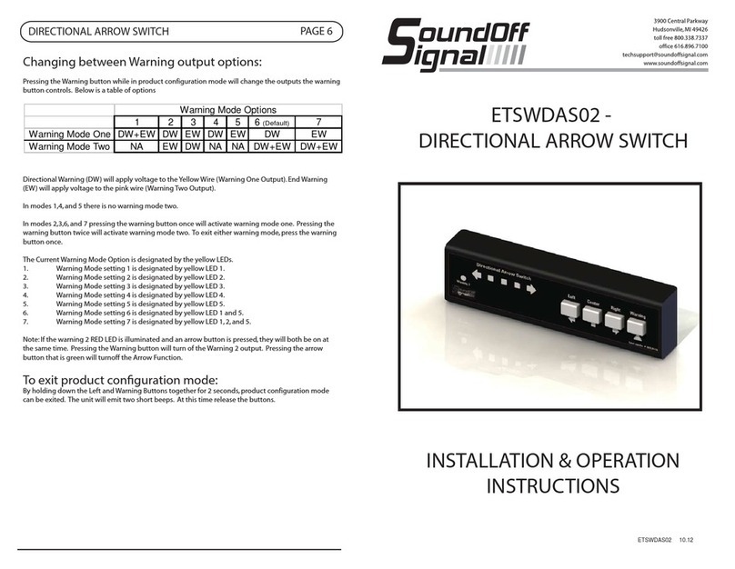 Soundoff Signal ETSWDAS02 Installation & operation instructions