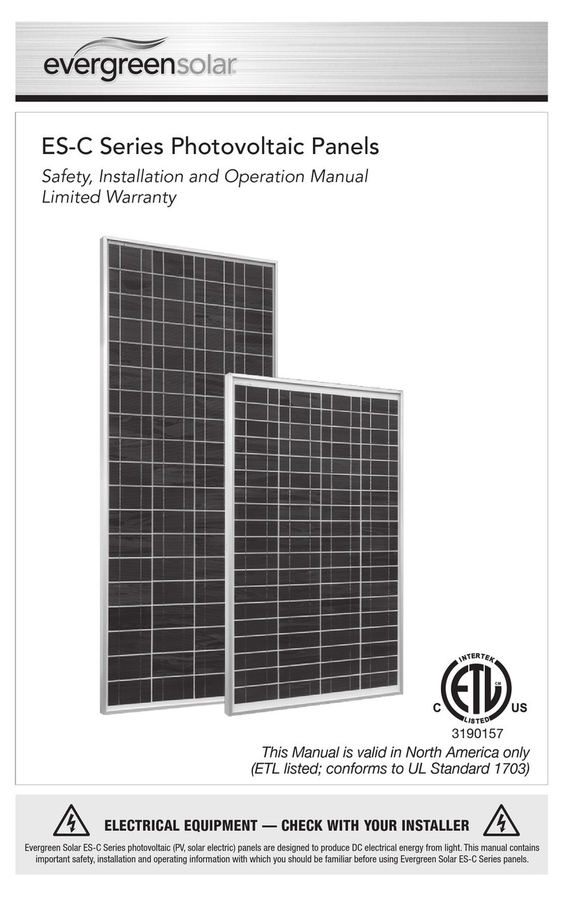 evergreensolar ES-C-70-fa5 Safety, installation, and operation manual