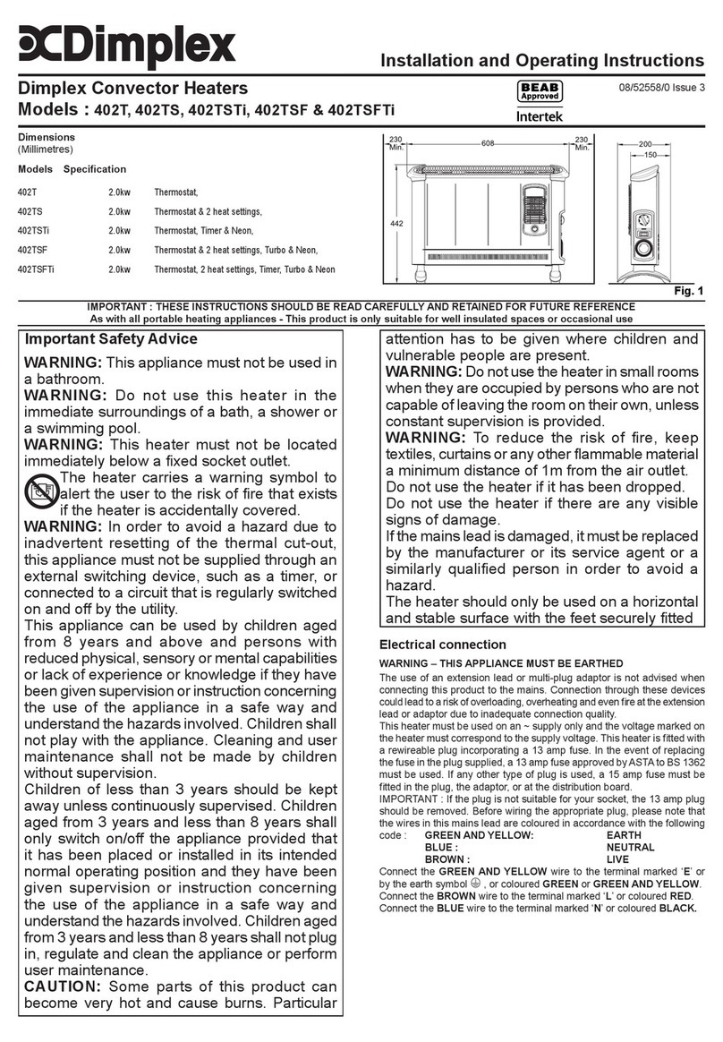 Dimplex 402T User manual