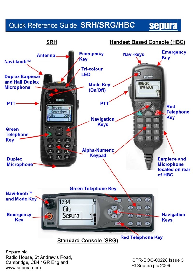 Sepura SRH Quick reference guide