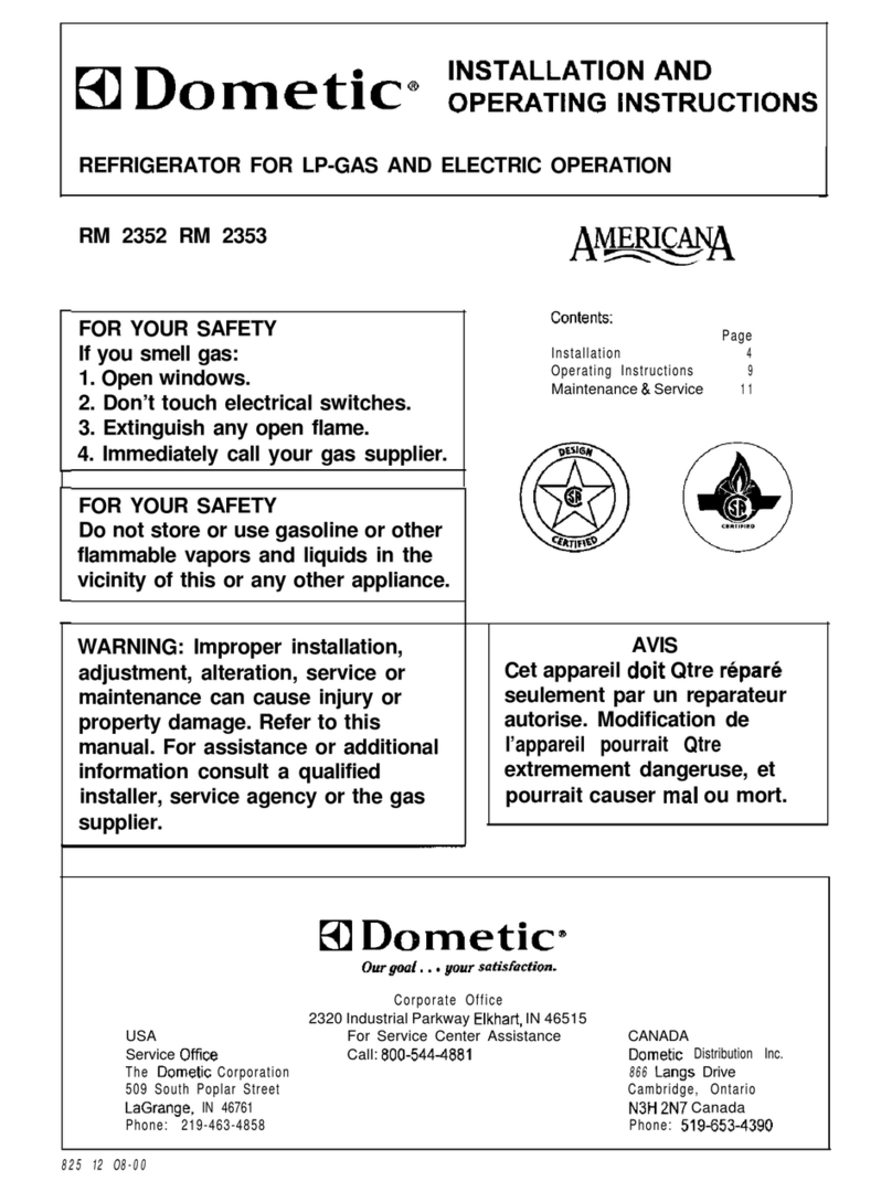 Dometic rm 2352 User manual