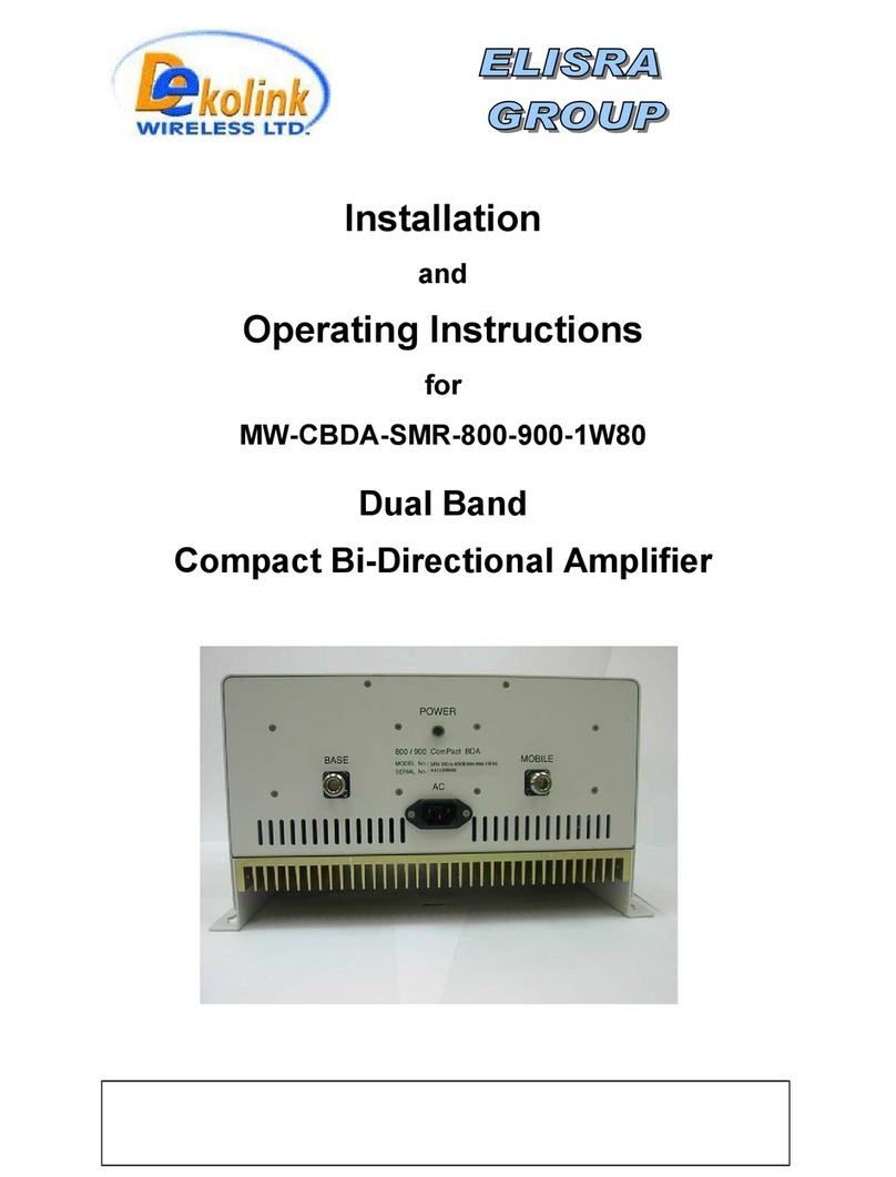 Dekolink Wireless MW-CBDA-SMR-800-900-1W80 Installation and operating instructions