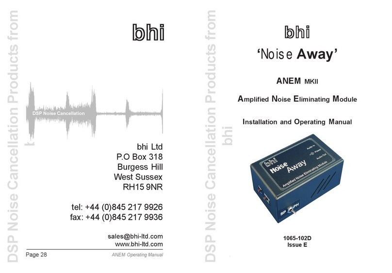 BHI ANEM Installation and operating manual