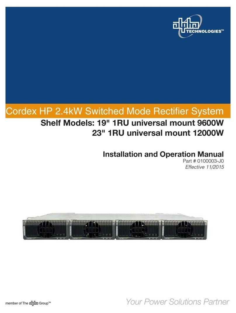Alpha Technologies Cordex HP Installation and operation manual