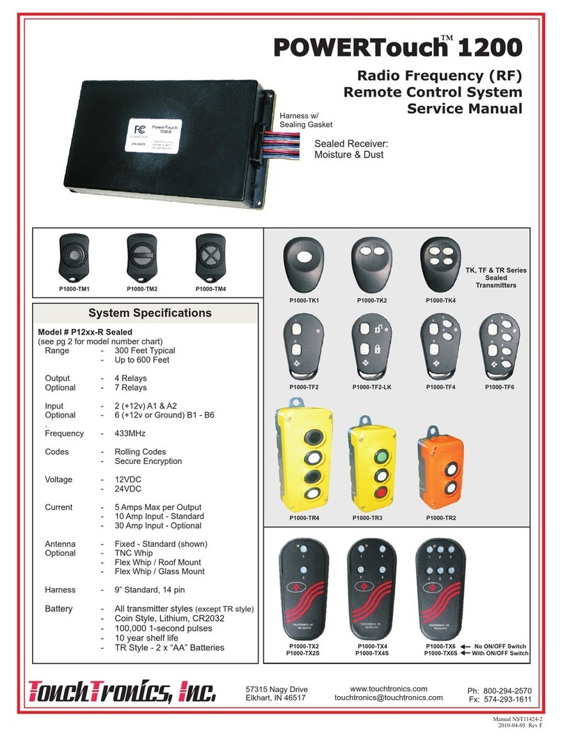 TouchTronics 1210-R Service manual