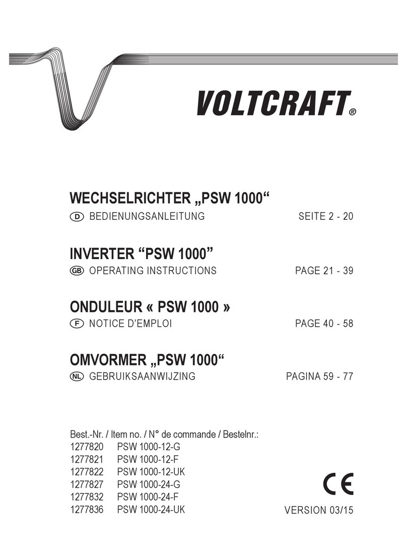 VOLTCRAFT PSW 1000 operating instructions