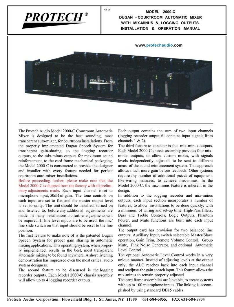 Protech Audio 2000-C Installation & operation manual Protech Audio 2000-C Installation & operation manual
