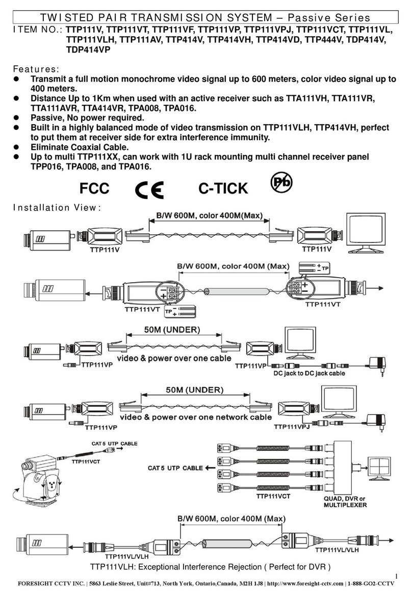 FORESIGHT TTP111V manual