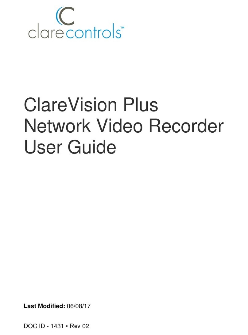 Clare Controls ClareVision Plus User manual Clare Controls ClareVision Plus User manual