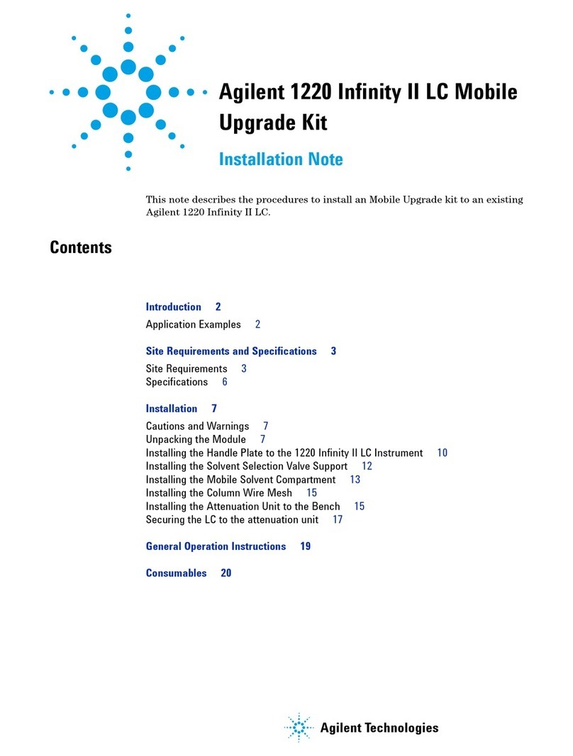 Agilent Technologies 1220 Infinity II LC Installation and operation manual Agilent Technologies 1220 Infinity II LC Installation and operation manual