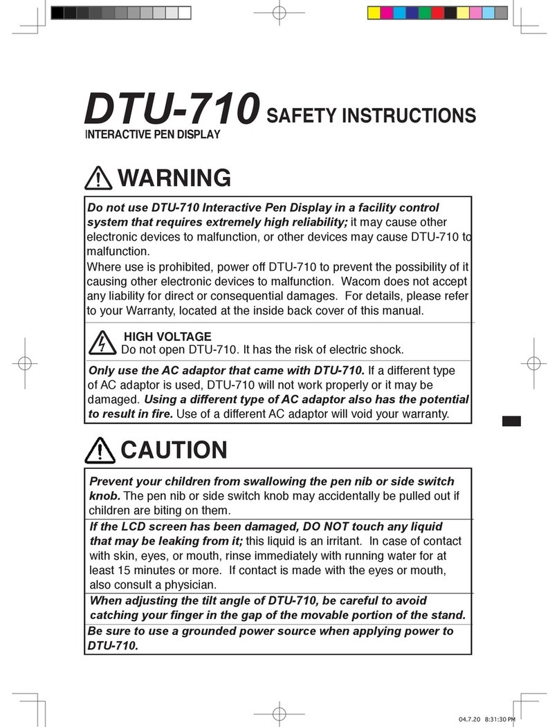 Wacom DTU-710 Installation instructions