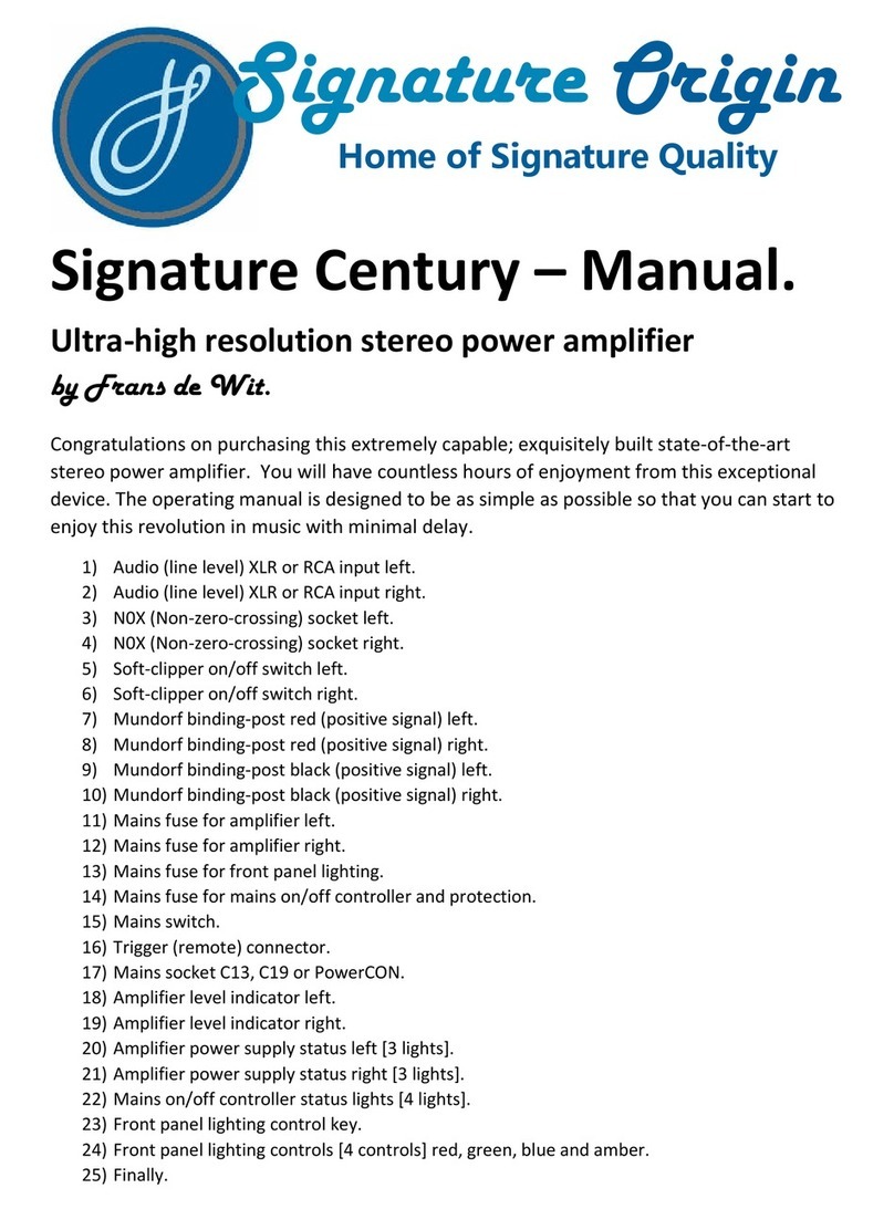 Signature Origin Signature Century User manual