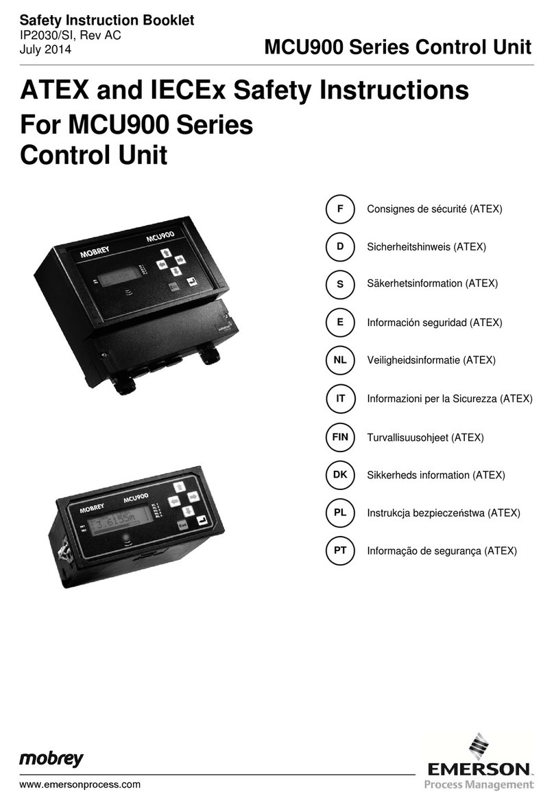 Emerson Mobrey MCU900 Series Installation instructions Emerson Mobrey MCU900 Series Installation instructions