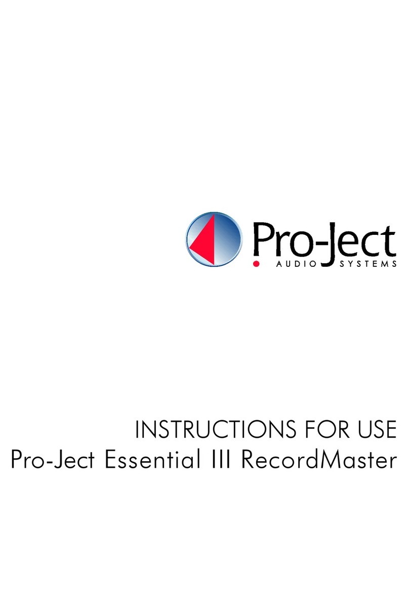 Pro-Ject Audio Systems Essential III RecordMaster Instructions for use