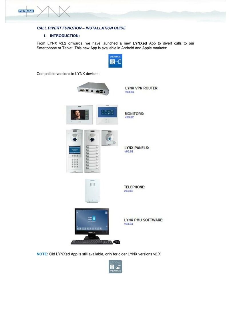 Fermax LYNX Ref. 1609 installation guide Fermax LYNX Ref. 1609 installation guide