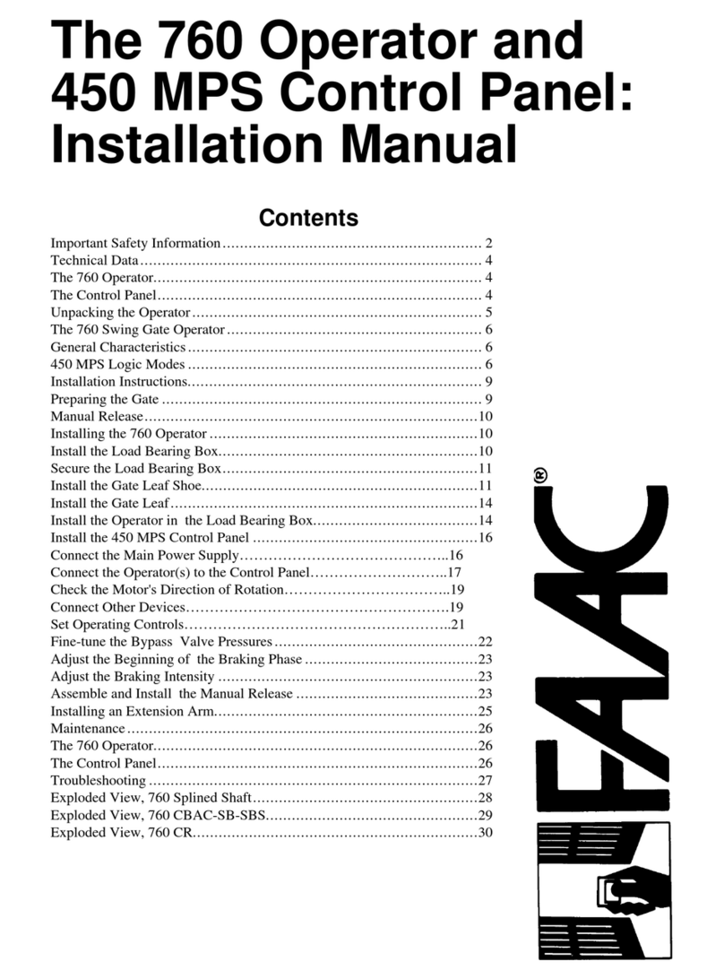 FAAC 760 User manual