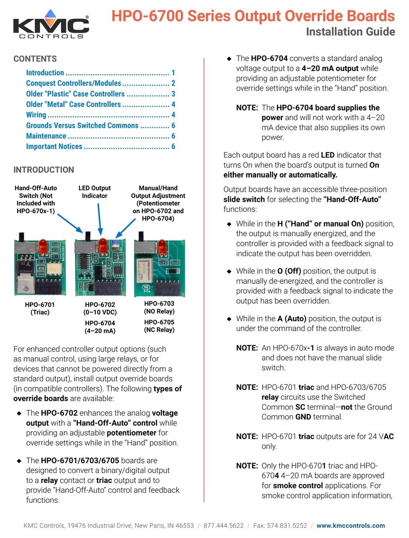 KMC Controls HPO-6701 installation guide