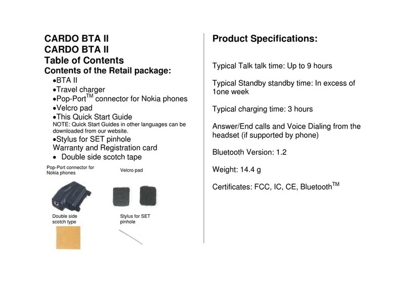Cardo Systems BTA II User manual