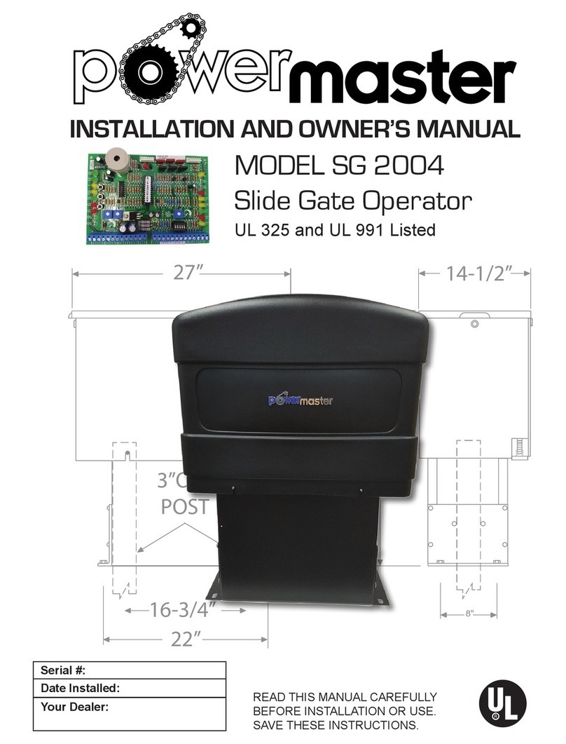 Power Master SG 2004 Installation and owner's manual Power Master SG 2004 Installation and owner's manual