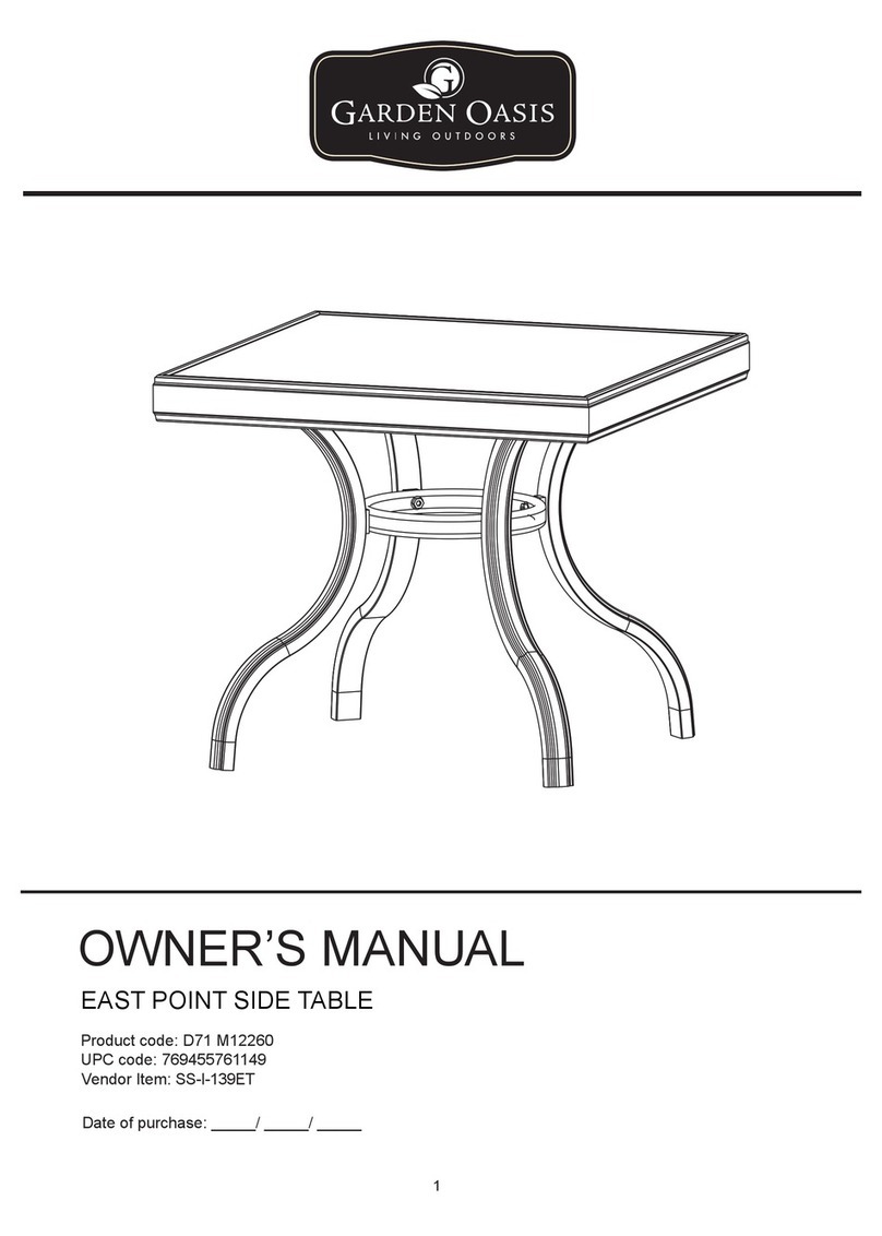 Garden Oasis EAST POINT SIDE TABLE owner's manual Garden Oasis EAST POINT SIDE TABLE owner's manual