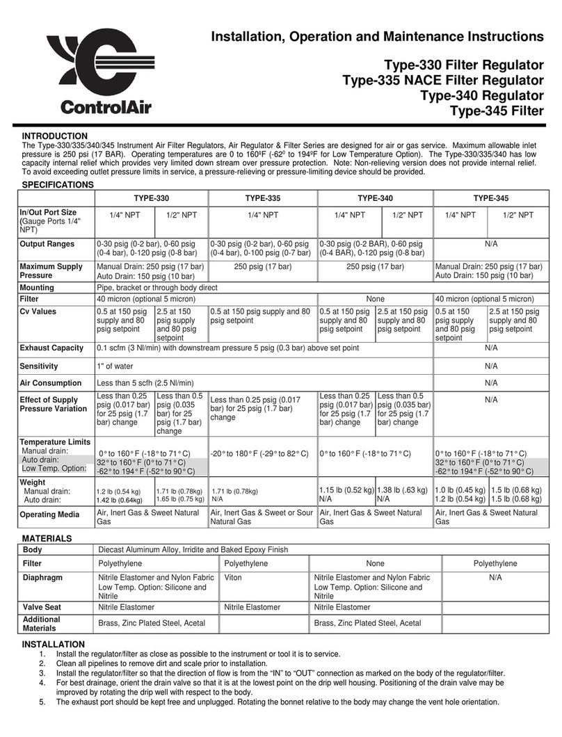 controlair 330 Installation, operation and maintenance instructions