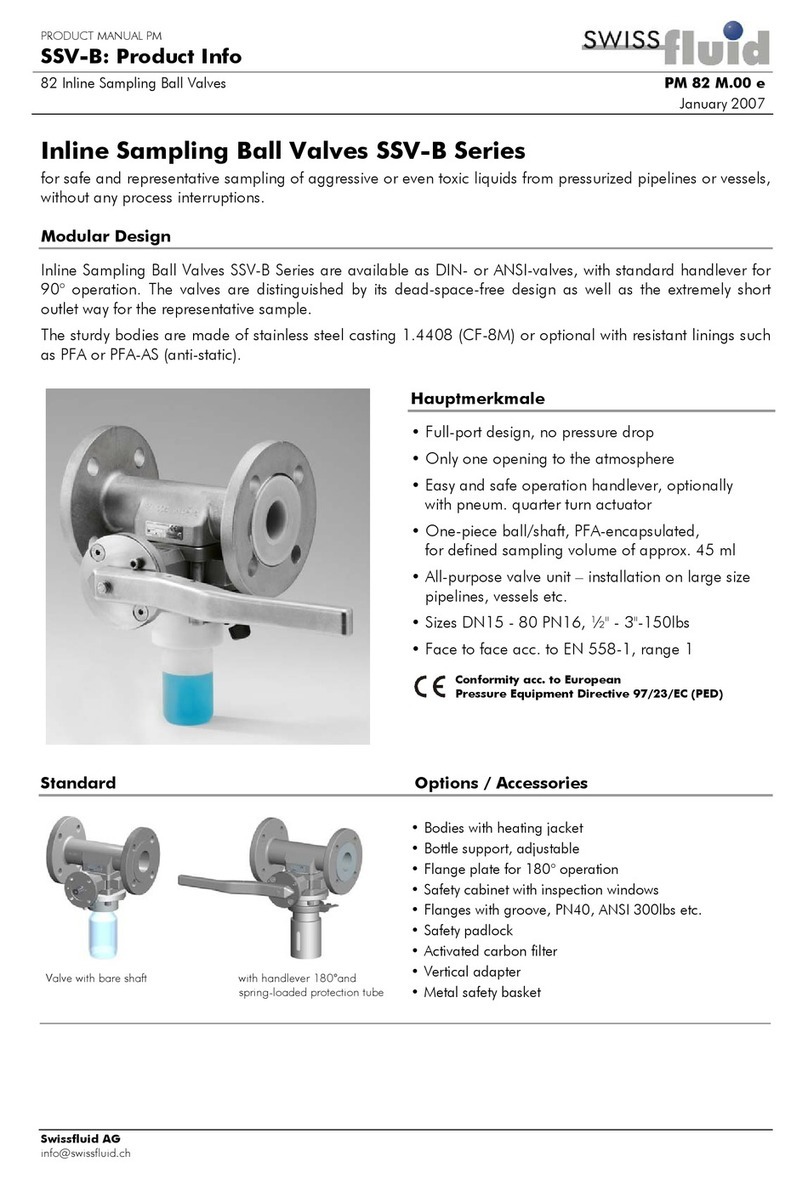 Swiss Fluid SSV-B Series product manual