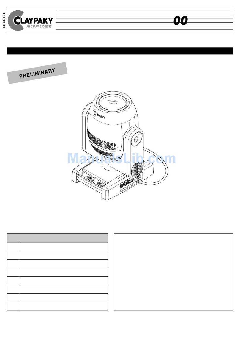 Claypaky AXCOR BEAM 300 User manual Claypaky AXCOR BEAM 300 User manual