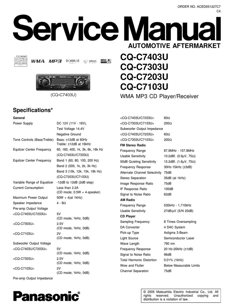 Panasonic CQC7403U - CAR AUDIO - MULTI-LANG Service manual