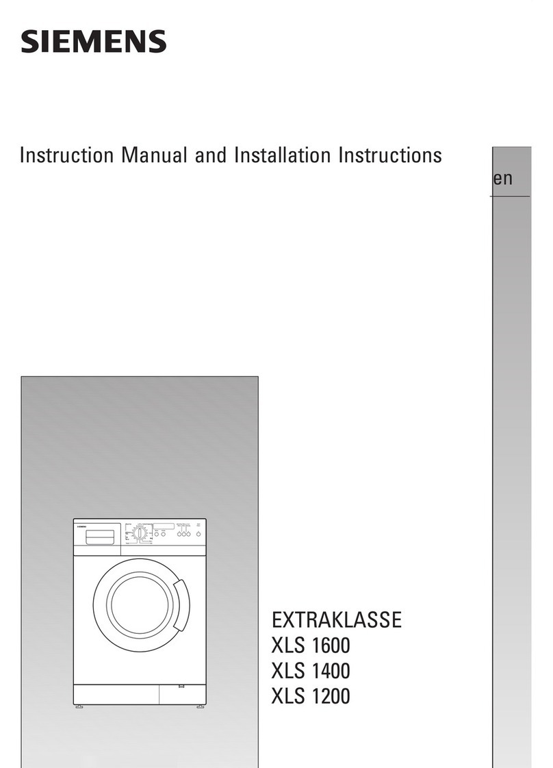 Siemens Extraklasse XLS 1600 installation instructions