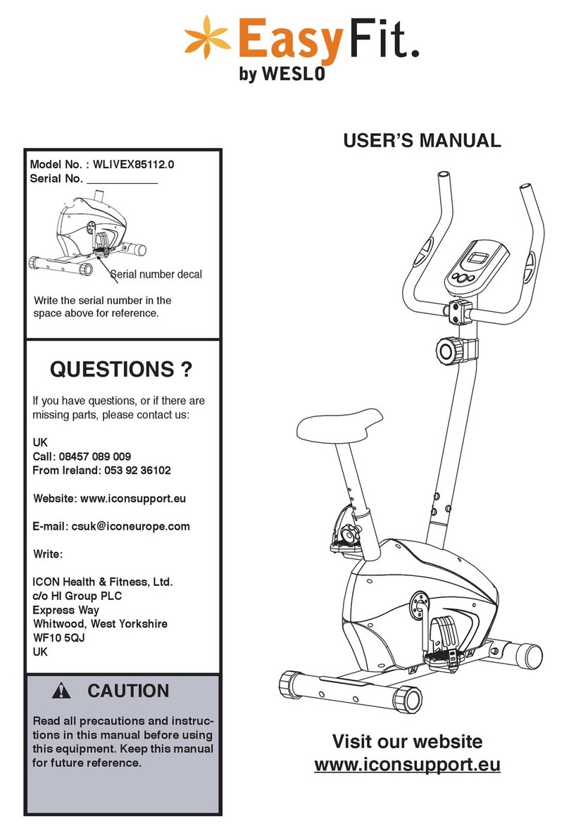 Weslo Easy Fit WLIVEX85112.0 User manual