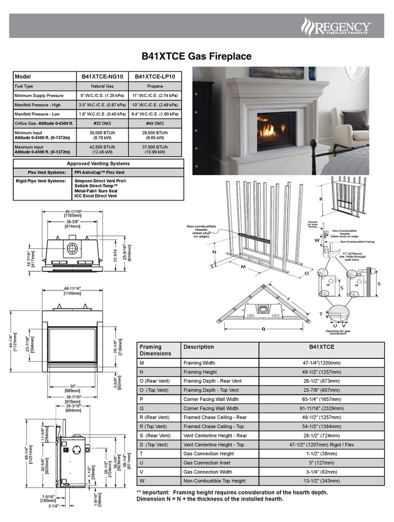 Regency Fireplace Products Bellavista B41XTCE manual