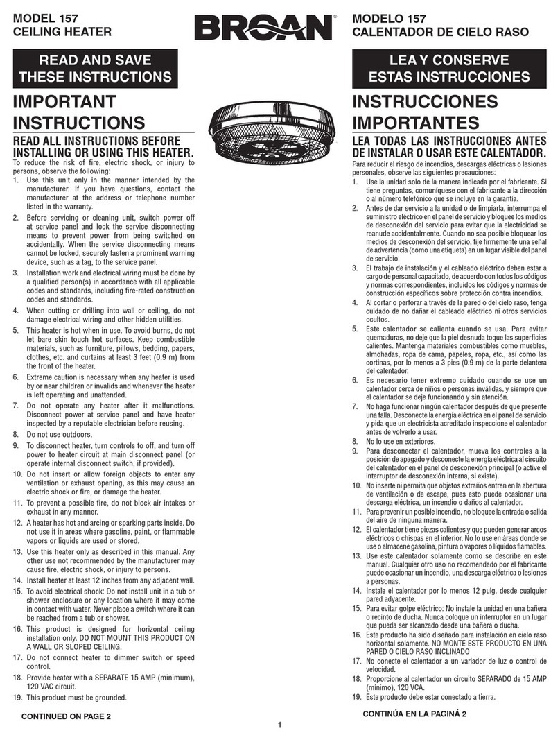 Broan 157 Instructions for use