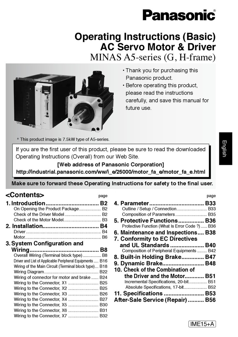 Panasonic MINAS A5 Series operating instructions