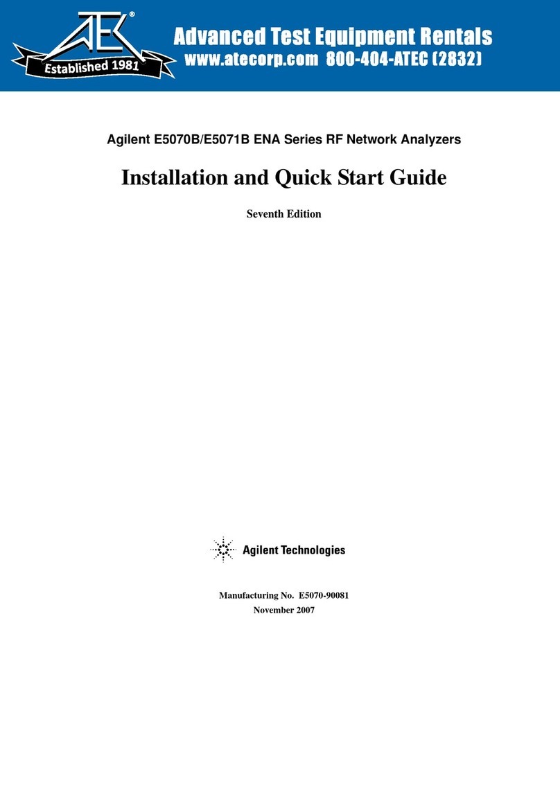 Agilent Technologies E5070B ENA Series User manual