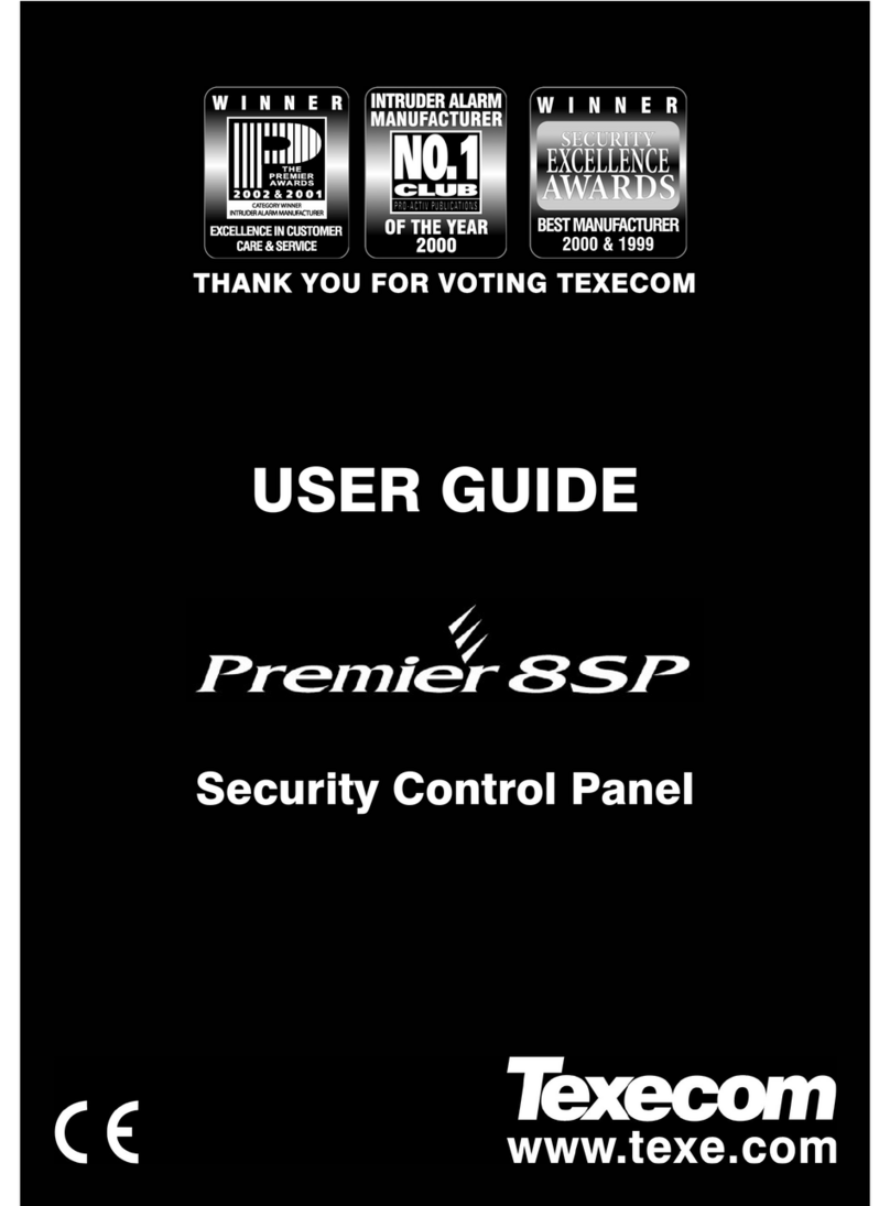 Texecom Premier 8SP User manual