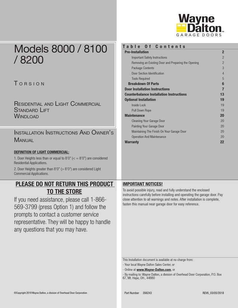 Wayne-Dalton 8100 Installation instructions and owner's manual