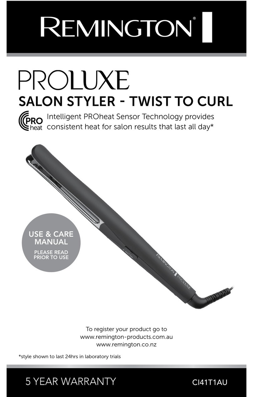 Remington PROLUXE CI41T1AU Use & care manual