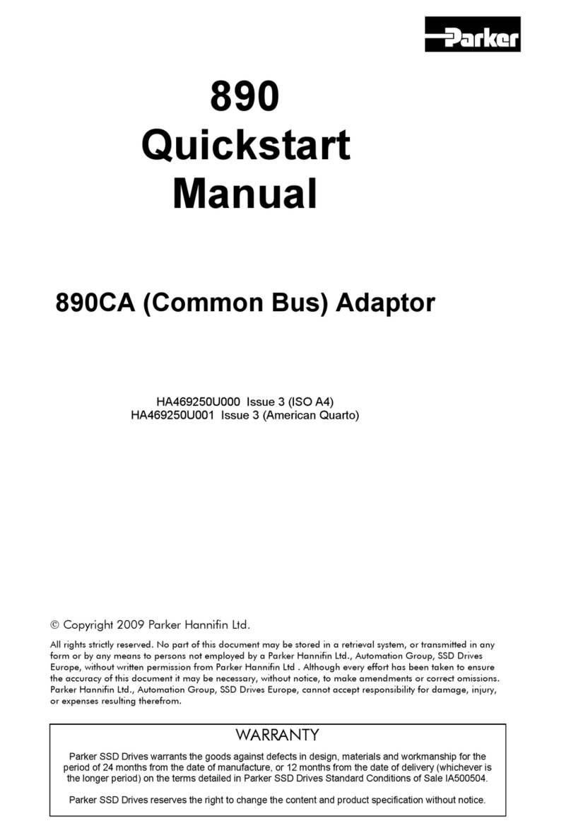 Parker 890CA Quick start manual