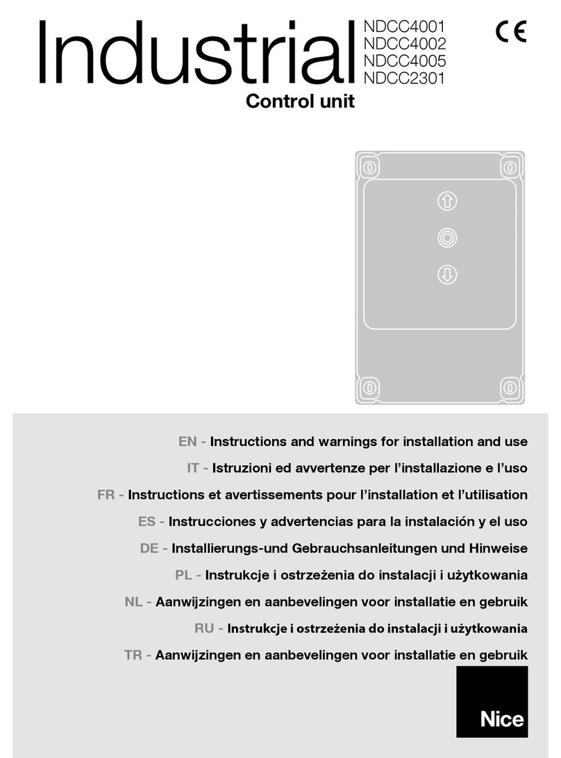 Nice NDCC4001 Instructions and warnings for installation and use Nice NDCC4001 Instructions and warnings for installation and use