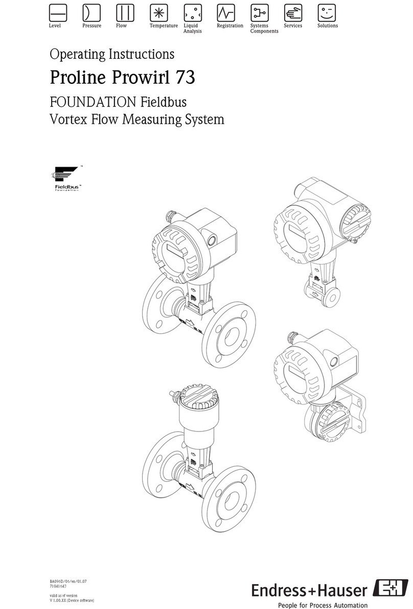 Endress+Hauser Proline Prowirl 73 User manual