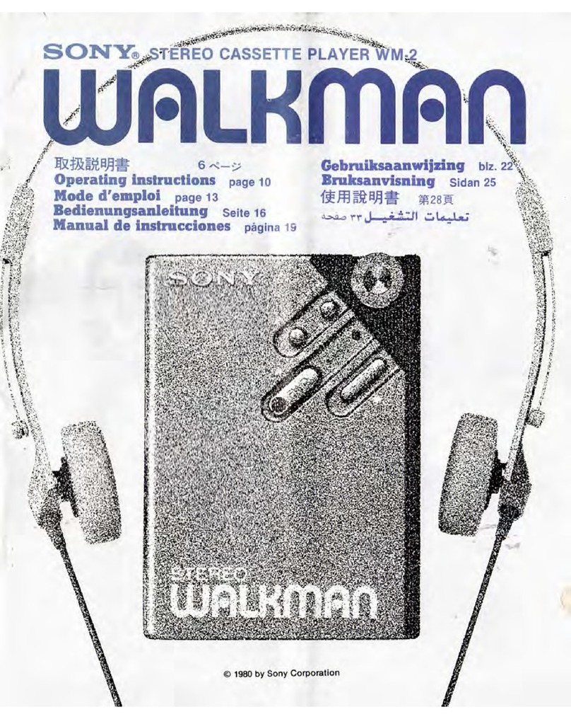 Sony Walkman WM-2 User manual