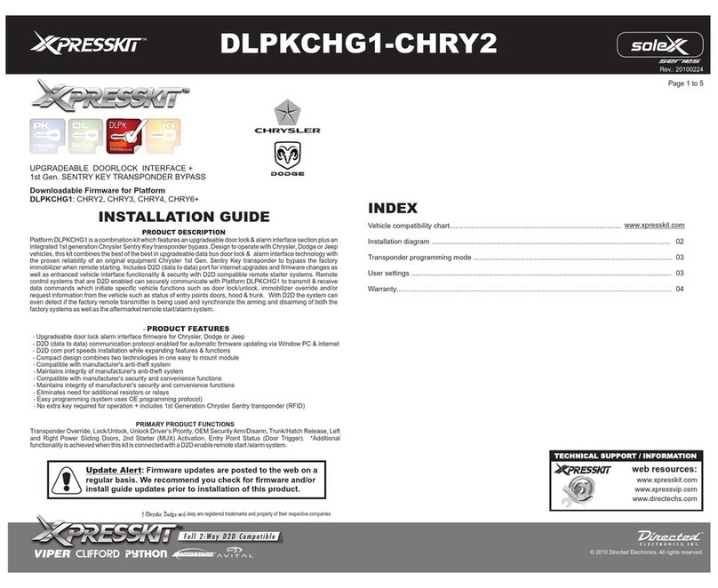 Directed Electronics XPRESSKIT DLPKCHG1-CHRY2 User manual