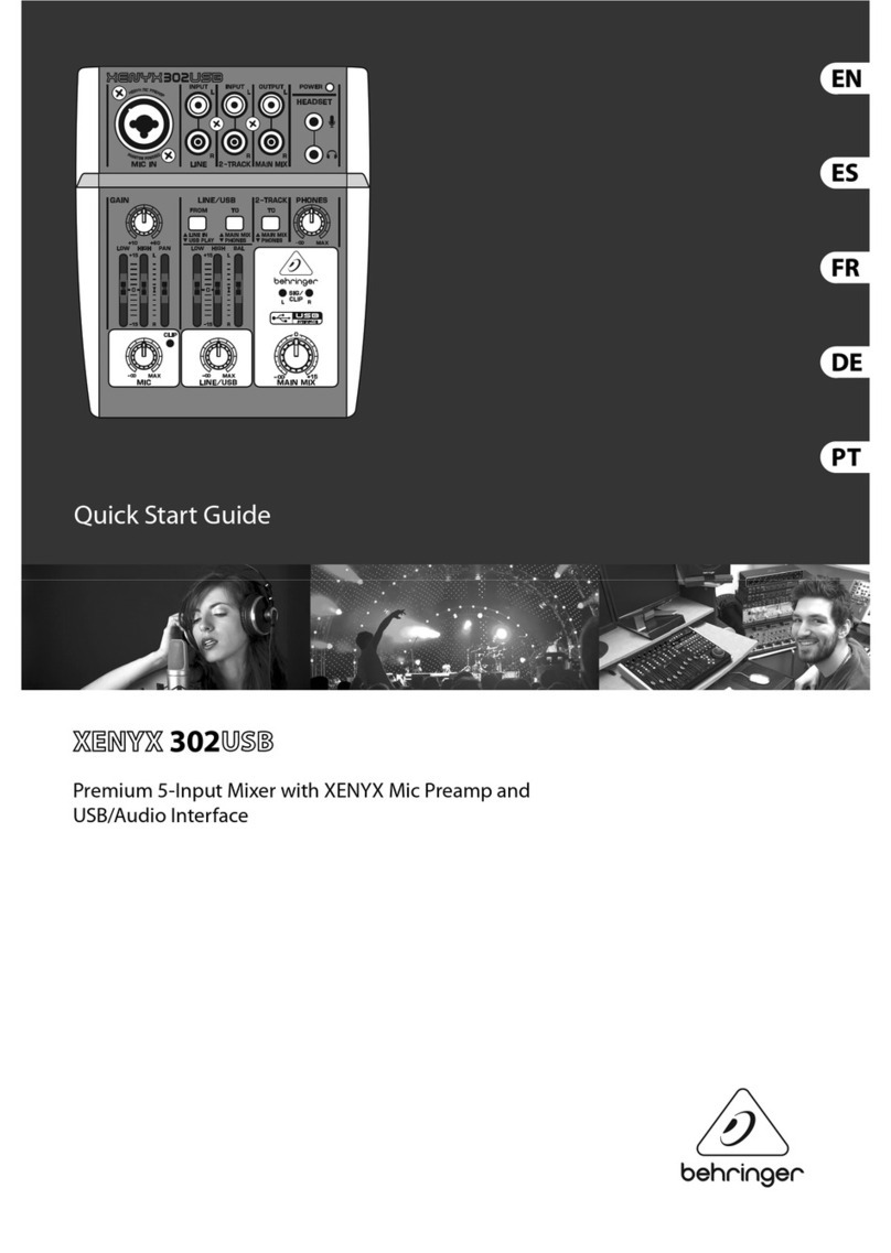 Behringer XENYX 302USB quick start guide