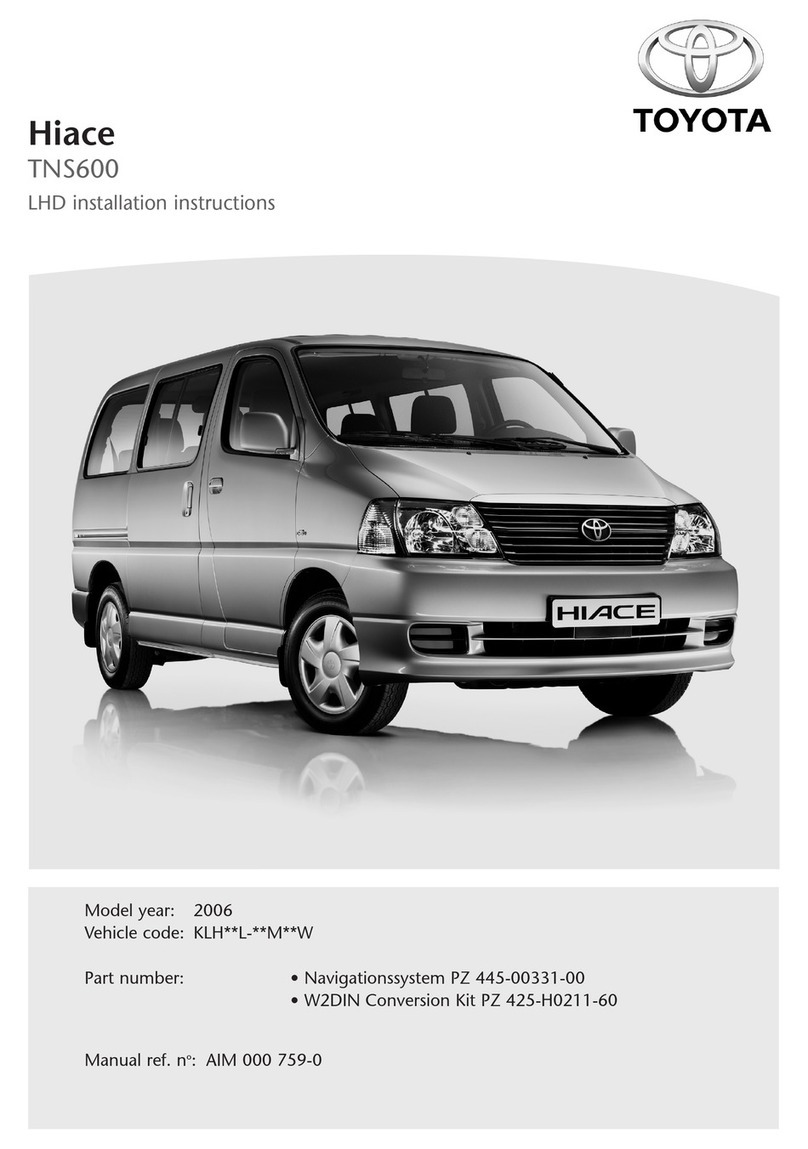 Toyota Avensis 2006 TNS600 Lhd installation instructions