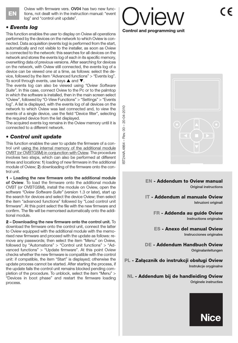 Nice Oview Original instructions Nice Oview Original instructions