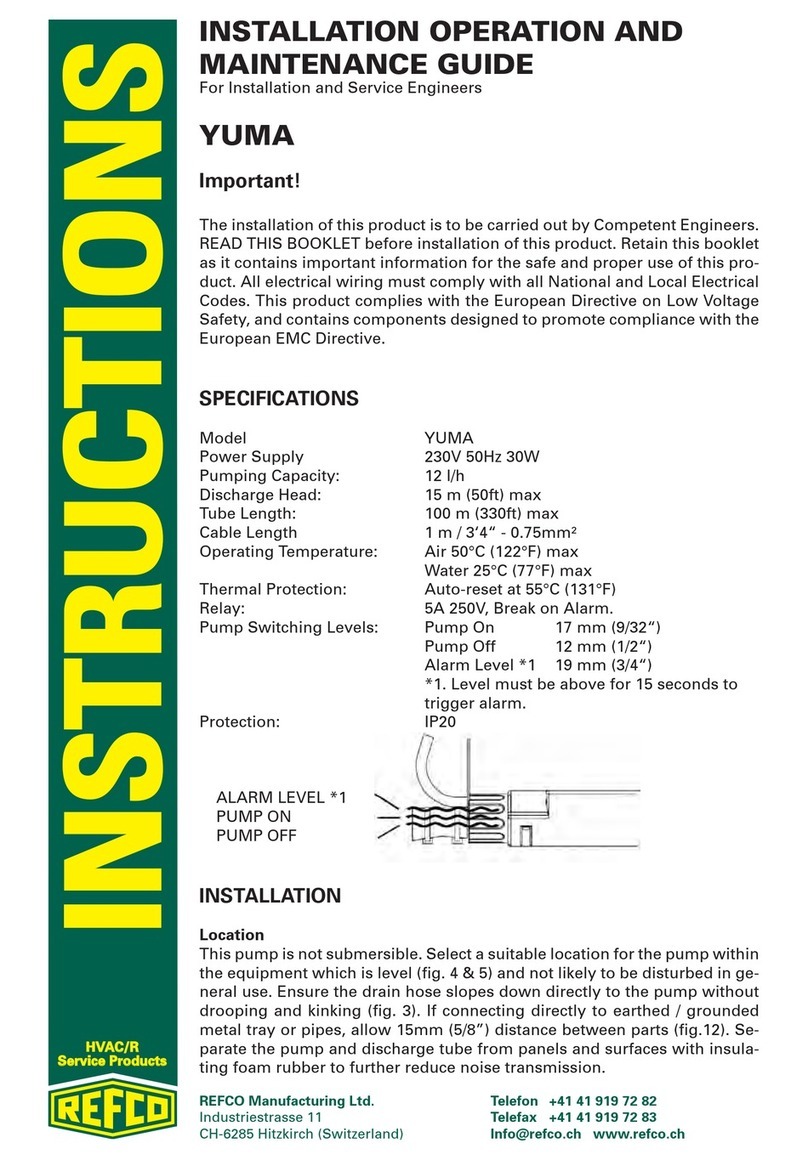 Refco YUMA Installation, operation and maintenance manual