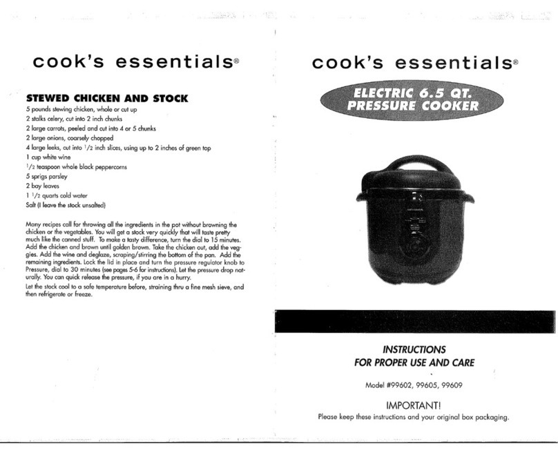 Cook's essentials 99602 Instructions for proper use and care